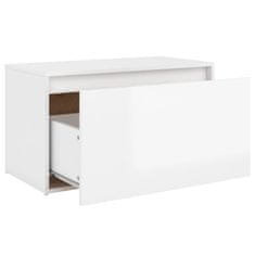 Vidaxl Klop za hodnik 80x40x45 cm visok sijaj bela iverna plošča