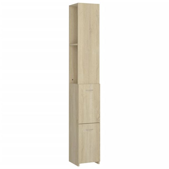 Vidaxl Kopalniška omarica sonoma hrast 25x25x170 cm iverna plošča
