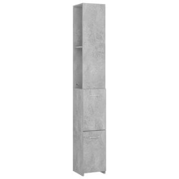Vidaxl Kopalniška omarica betonsko siva 25x26,5x170 cm inženirski les