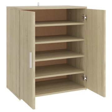 Vidaxl Omarica za čevlje sonoma hrast 60x35x70 cm iverna plošča