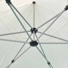 shumee Zložljiv šotor šestkoten kremno bel 3,6x3,1 m