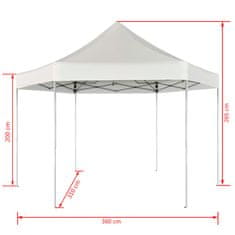 shumee Zložljiv šotor šestkoten kremno bel 3,6x3,1 m