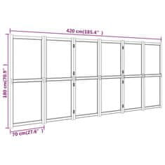 Vidaxl Paravan 6-delni kremno bel 420x180 cm