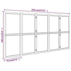 Greatstore Paravan 5-delni črn 350x180 cm