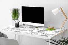 Decormat Namizna podloga Črno -bele cvetove 100x50 cm 