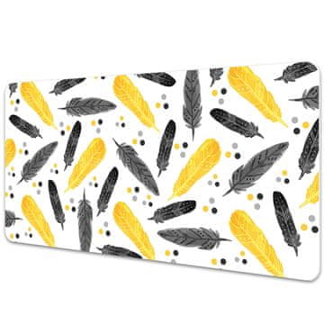 Decormat Podloga za pisalno mizo Black golden feathers