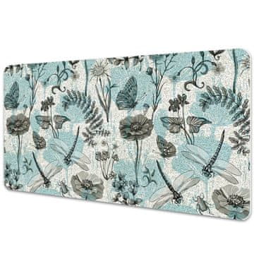 Decormat Namizna podloga Flowers and dragonflies