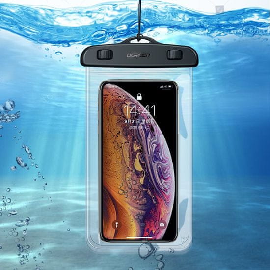 Ugreen Vodotesna torbica za telefon z vrvico IPX8 do 30 m črna