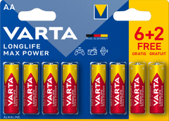 Varta baterija Longlife Max Power 6+2 AA 4706101448, 6+2 kosov