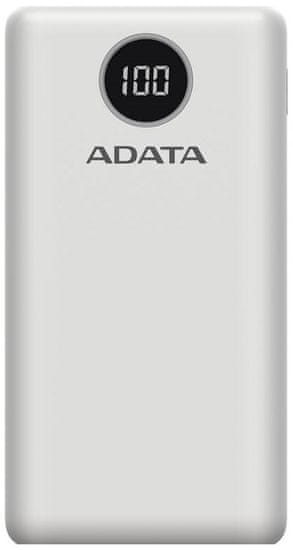 A-Data P20000QCD prenosna baterija, 20.000 mAh, bela