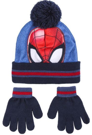 Disney komplet kape in rokavic Spiderman, temno moder, 4-8 let (2200009614)
