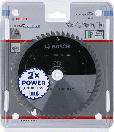 Bosch Žagin list STANDARD.ALU 160x20x52z ACCU