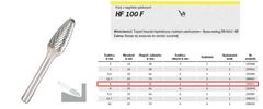 KLINGSPOR METAL MACHINE HF 100 F FI=6,0x18mm SHOOT 6mm RBF TYPE, HIPERBOLIC-SCIRCULAR