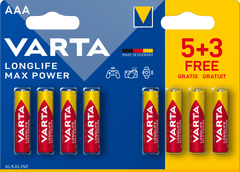 Varta baterije Longlife Max Power 5+3 AAA 4703101428, 5+3 kosov