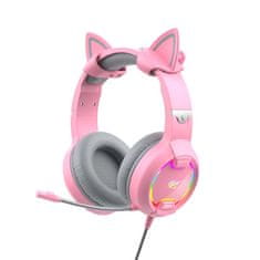 Havit Igralne, Gaming slušalke GAMENOTE H2233d RGB (roza)