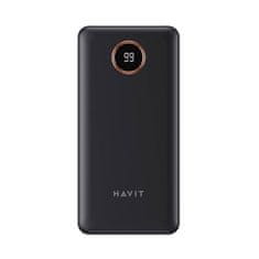 Havit Powerbank prenosna baterija PB74 10000mAh + kabel USB-C, Lightning, micro USB (črni)