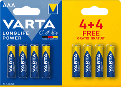 Varta baterije Longlife Power 4+4 AAA 4903121448, 4+4 kosi