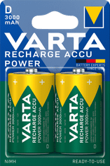 Varta polnilna baterija Power 2 D 3000 mAh R2U 56720101402, 2 kosa