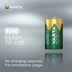 Varta polnilna baterija Power 2 D 3000 mAh R2U 56720101402, 2 kosa