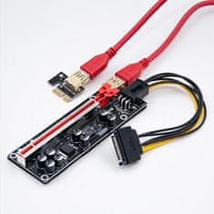 Qoltec Riser PCI-E 1x - 16x | USB 3.0 | različica 009S Plus | SATA / PCI-E 6-pinski