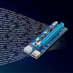 Qoltec Riser PCI-E 1x - 16x | USB 3.0 | različica 009S | SATA / PCI-E 6-pinski