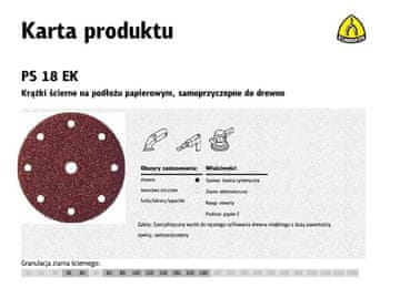 KLINGSPOR Samolepilni abrazivni disk 150mm PS18EK gr.220 GLS1 /50ks.