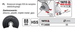 YATO OKROGLO REZILO ZA VEČNAMENSKO ORODJE HSS 34680