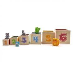 Viga Toys Lesena piramidna sestavljanka Montessori Sorter Blocks