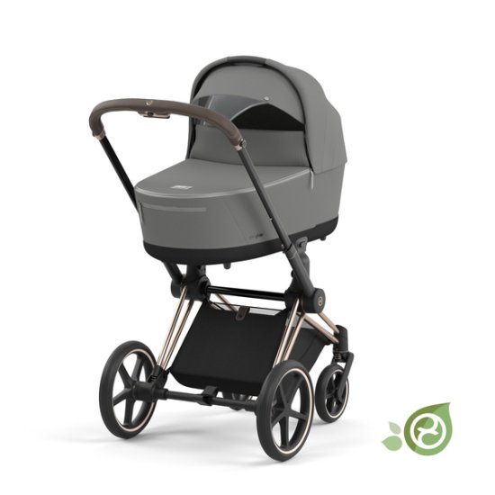 Cybex Cybex e Priam 3.0 Okvir z okvirjem sede a Globoka ko ara Cybex Conscious Green Leaf Eco Pearl Grey mimovrste