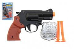 Teddies Policijska pištola 15 cm iz plastike z značko + priseski