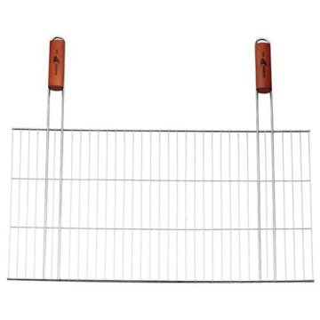 BBQ Rešetka za žar 40x38cm leseni ročaji