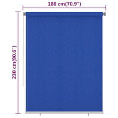 Vidaxl Zunanje rolo senčilo 180x230 cm modro HDPE