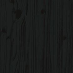 Vidaxl Stojalo za zaslon črno 100x27,5x15 cm trdna borovina