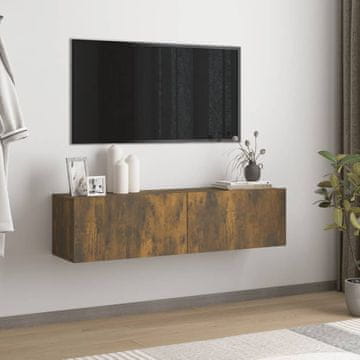 Vidaxl vidaXL Stenska TV omarica dimljen hrast 120x30x30 cm