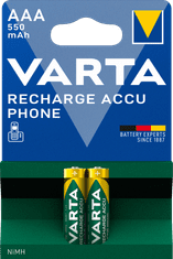 Varta polnilne baterije za telefon Phone 2 AAA 550 mAh 58397101402, 2 kosa