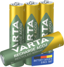 Varta polnilna baterija Recycled 4 AAA 800 mAh R2U 56813101404, 4 kosi