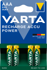 Varta Power 4 AAA 550 mAh R2U polnilna baterija 56743101404, 4 kosi