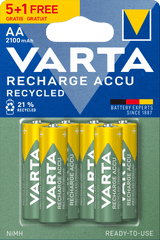 Varta Recycled 5+1 AA 2100 mAh R2U polnilna baterija 56816101476, 6 kosov