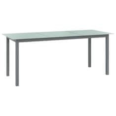 Vidaxl Vrtna miza svetlo siva 190x90x74 cm aluminij in steklo