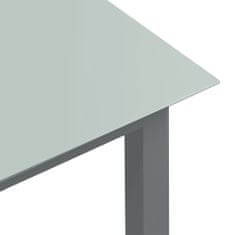 Vidaxl Vrtna miza svetlo siva 150x90x74 cm aluminij in steklo