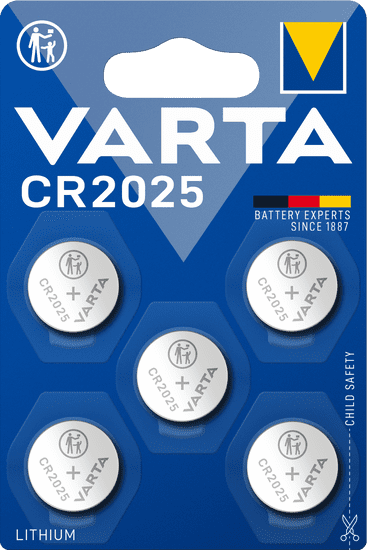 Varta CR 2025 5pack 6025101415 litijeva baterija, 5 kosov