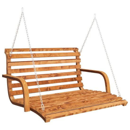Vidaxl Gugalna klop trden ukrivljen les s tikovino 126x63x92 cm