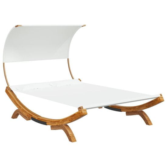 Vidaxl Viseča mreža s streho 165x210x155 cm trden les krem