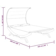 Vidaxl Viseča mreža s streho 165x210x155 cm trden les krem