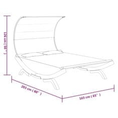 Vidaxl Viseča mreža s streho 165x210x155 cm trden les antracitna