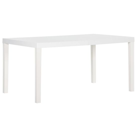 Vidaxl Vrtna miza 150x90x72 cm PP bela