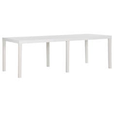 Vidaxl Vrtna miza 220x90x72 cm PP bela