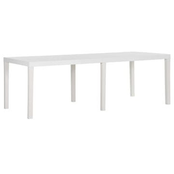 Vidaxl Vrtna miza 220x90x72 cm PP bela