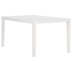Vidaxl Vrtna miza 150x90x72 cm PP bela