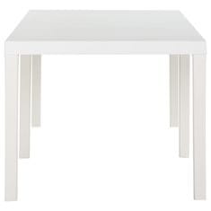 Vidaxl Vrtna miza 220x90x72 cm PP bela